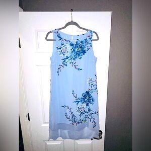 White House Black Market Blue Sleeveless High Low Dress. Size Small